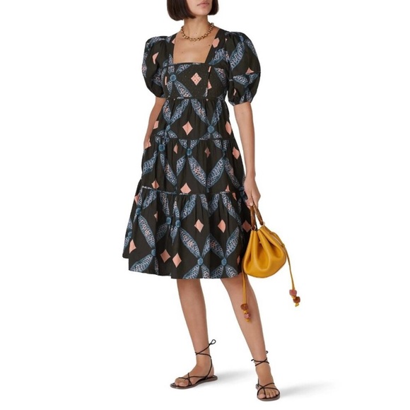 Ulla Johnson Dresses & Skirts - Ulla Johnson Floral Patterned Dress with Peach and Blue Accents